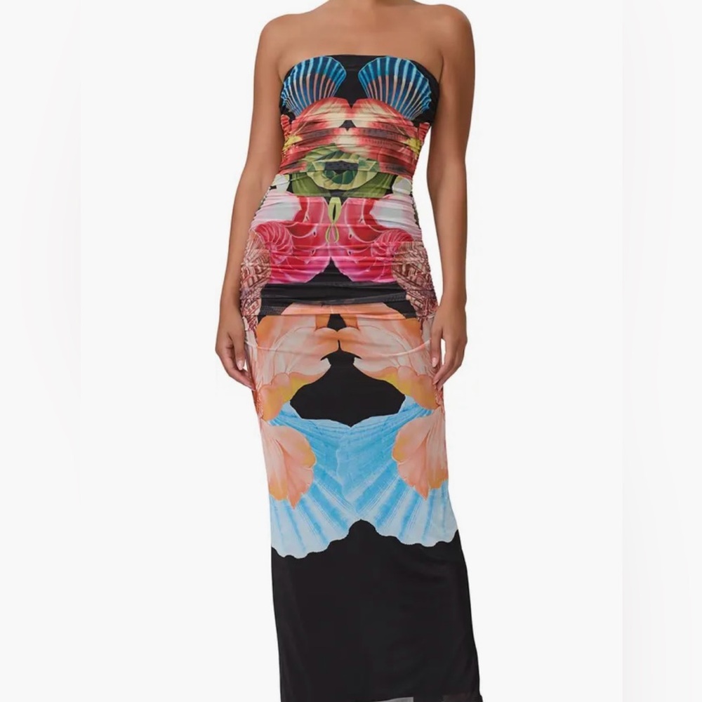 Marlo Strapless Mesh Maxi Dress